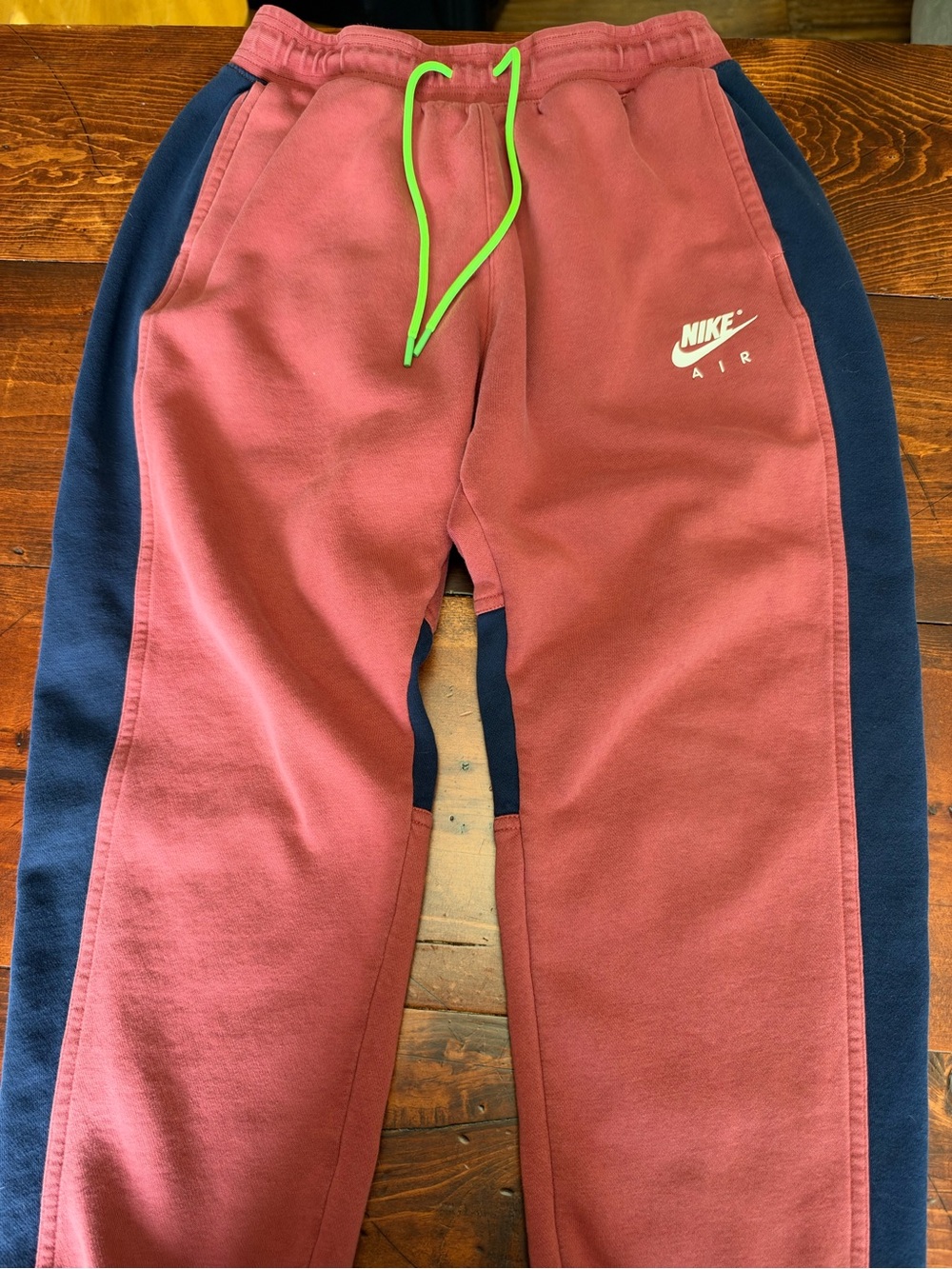 Nike Air Mens Two-Tone Maroon & Navy Fleece Joggers